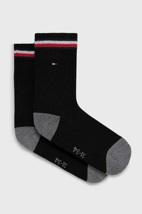 Tommy Hilfiger - Dječje čarape (2-pack) - crna. Dječje duge sokne iz kolekcije Tommy Hilfiger. Model izrađen od elastičnog materijala. U setu dva para.
