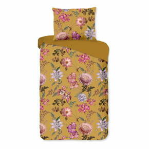 Oker posteljina od pamučnoga satena za bračni krevet Bonami Selection Blossom