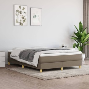VidaXL Okvir za krevet s oprugama smeđesivi 140 x 190 cm od tkanine