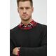 Pamučni pulover HUGO za muškarce, boja: crna, lagani - crna. Pulover iz kolekcije HUGO. Model s okruglim izrezom, izrađen od melanž pletenine.