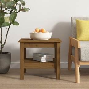Stolić za kavu boja meda 45 x 45 x 40 cm od masivne borovine