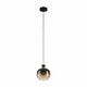 EGLO 99614 | Oilella Eglo visilice svjetiljka 1x E27 crno, mesing, prozirno smeđa