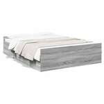 Okvir za krevet s ladicama boja sivog hrasta 135x190 cm