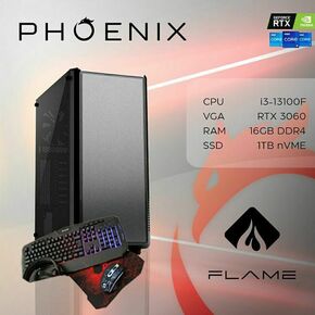 Računalo Phoenix FLAME Y-524 Intel i3 13100F/16GB DDR4/NVMe SSD 1TB/VGA RTX 3060/Set tipkovnica
