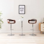 vidaXL Barski stolac od iverice i smeđe-sive tkanine