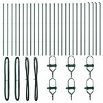 vidaXL Stupovi ograde 26 kom Zelena Ø32 mm 210 cm Galvanizirani čelik