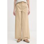 U.S. Polo Assn. hlače za žene s pamukom FULL LENGTH WIDE LEG bež WUP2260