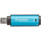 Kingston Ironkey USB ključ, 32 GB, USB 3.2 Gen 1, metalni, hardverska zaštita, plava (IKVP50/32GB)