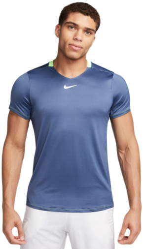 Muška majica Nike Court Dri-Fit Advantage Crew Top - diffused blue/lime blast/white