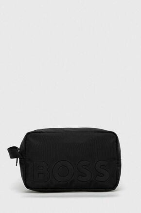 Kozmetička torbica BOSS boja: crna - crna. Kozmetička torbica iz kolekcije BOSS. Model izrađen od tekstilnog materijala.