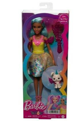 Barbie: Touch of Magic vila lutka u prekrasnoj haljini s kućnim ljubimcem i dodacima - Mattel