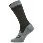 Sealskinz Waterproof All Weather Mid Length Sock Black/Grey Marl XL Biciklistički čarape