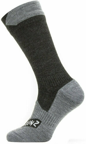 Sealskinz Waterproof All Weather Mid Length Sock Black/Grey Marl XL Biciklistički čarape