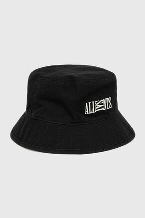 Pamučni šešir AllSaints boja: crna