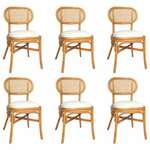 vidaXL Blagovaonske stolice od platna 6 kom svjetlosmeđe