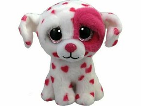 Mascot Ty Dog with in hearts Beau 15 cm white