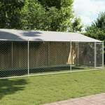 Kavez za pse s krovom i vratima sivi 8x2x2 m pocinčani čelik