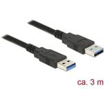 Delock USB kabel USB 3.2 gen. 1 (USB 3.0) USB-A utikač, USB-A utikač 3.00 m crna pozlaćeni kontakti