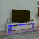vidaXL TV ormarić s LED svjetlima siva boja betona 200x36,5x40 cm