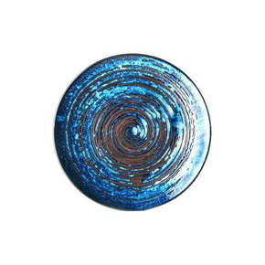Plavi keramički tanjur MIJ Copper Swirl