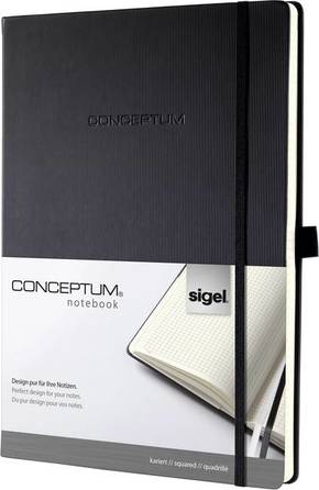 Sigel CONCEPTUM® CO115 bilježnica kockasta crna Broj listova: 97 din a4+