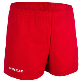 Kratke hlače za ragbi s džepovima R100 dječje crvene