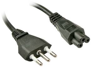 LINDY struja priključni kabel [1x talijanski muški konektor - 1x ženski konektor c5] 2 m crna