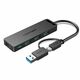 VEN-CHTBB - Vention 4-Port USB 3.0 Hub with Type C USB 3.0 2-in-1 Interface and Power Supply 0,15m - VEN-CHTBB - Vention 4-Port USB 3.0 Hub with Type C USB 3.0 2-in-1 Interface 0,15m - Input USB 3.0, USB C Output 4x USB3.0 Connector Nickel Plated...