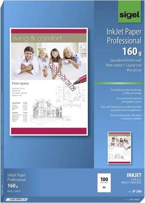 Sigel Inkjet Paper Professional IP286 papir za inkjet printer din a4 160 g/m² 100 list jarko-bijela
