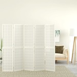 vidaXL Sklopiva sobna pregrada 5 panela japanski stil 200x170cm bijela