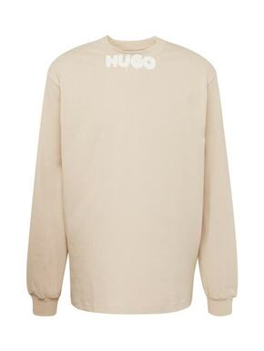 HUGO Sweater majica nude / bijela