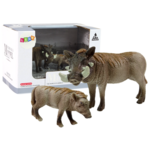 Set of 2 Figures African warthog with young Animals of the World Series