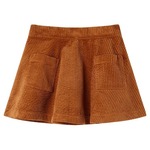 vidaXL Dječja suknja s džepovima od samta boja konjaka 116
