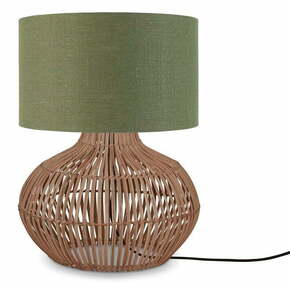 Zelena/u prirodnoj boji stolna lampa s tekstilnim sjenilom (visina 48 cm) Kalahari – Good&amp;Mojo