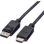 Roline DisplayPort / HDMI adapterski kabel DisplayPort utikač, HDMI A utikač 4.50 m crna 11.04.5783 sa zaštitom DisplayPort kabel