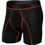 SAXX Kinetic Boxer Brief Black/Vermillion 2XL Donje rublje za fitnes