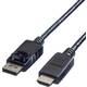 Value DisplayPort / HDMI adapterski kabel DisplayPort utikač, HDMI A utikač 1.00 m crna 11.99.5780 sa zaštitom DisplayPort kabel
