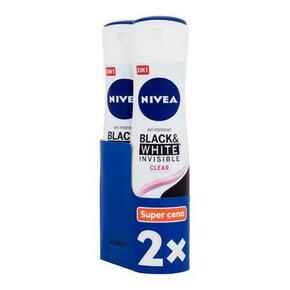 Nivea Black &amp; White Invisible Clear 48h u spreju antiperspirant 1 set za žene