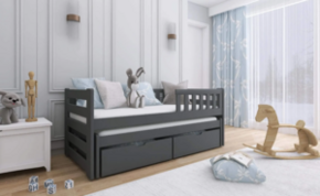 Drveni dječji krevet Bolko s dodatnim krevetom i ladicom 160x80 cm