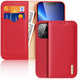 Premium DuxDucis® HIVO Kožna Preklopna futrola za iPhone 14 Pro Crvena