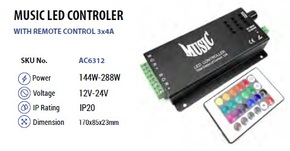 Muzički kontroler za RGB traku 12A 12-24VDC
