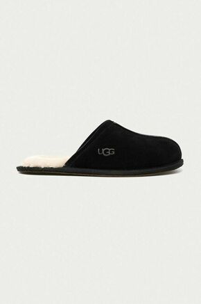 UGG - Kućne papuče od brušene kože Scuff - crna. Papuče iz kolekcije UGG. Model izrađen od brušene kože.