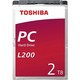 Toshiba L200 HDD, 2TB, SATA, SATA3, 5400rpm, 128MB cache/8MB cache, 2.5"