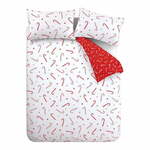 Crvena/bijela posteljina za krevet za jednu osobu 135x200 cm Candy Cane – Catherine Lansfield
