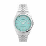 Sat Timex Legacy Day and Date Tiffany TW2V68400 Silver/ Turquoise