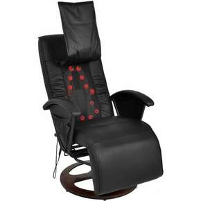 Shiatsu masažna fotelja od umjetne kože crna