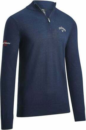 Callaway 1/4 Blended Mens Merino Sweater Navy Blue XL