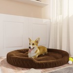 vidaXL Krevet za pse smeđi 110 x 90 x23 cm plišani