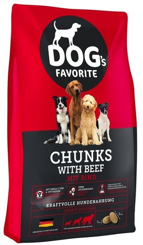 Dog’s Favorite Chunks with Beef 15 kg