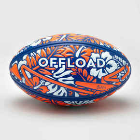 Lopta za ragbi na pijesku R100 Midi vel. 1 cvjetni uzorak plavo-crvena